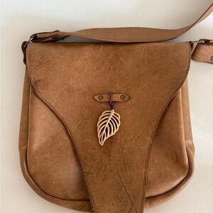 Ariom Designs Brown Camel Cognac Leather Artisan Satchel Renaissance Fair